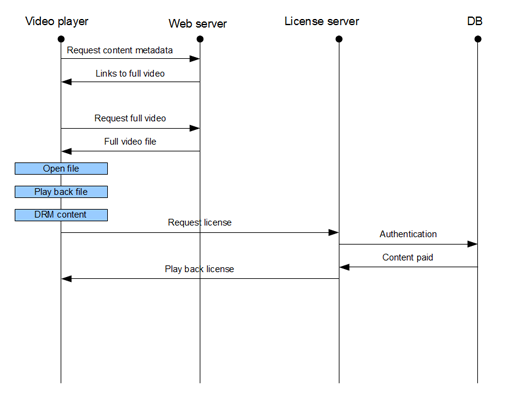 Downloadable video DRM workflow